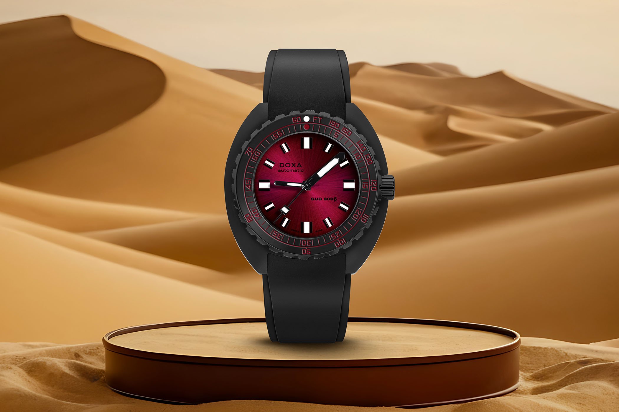 Introducing – The New Cherry-and-Black Doxa SUB 300 Beta DWW 2025 Edition
